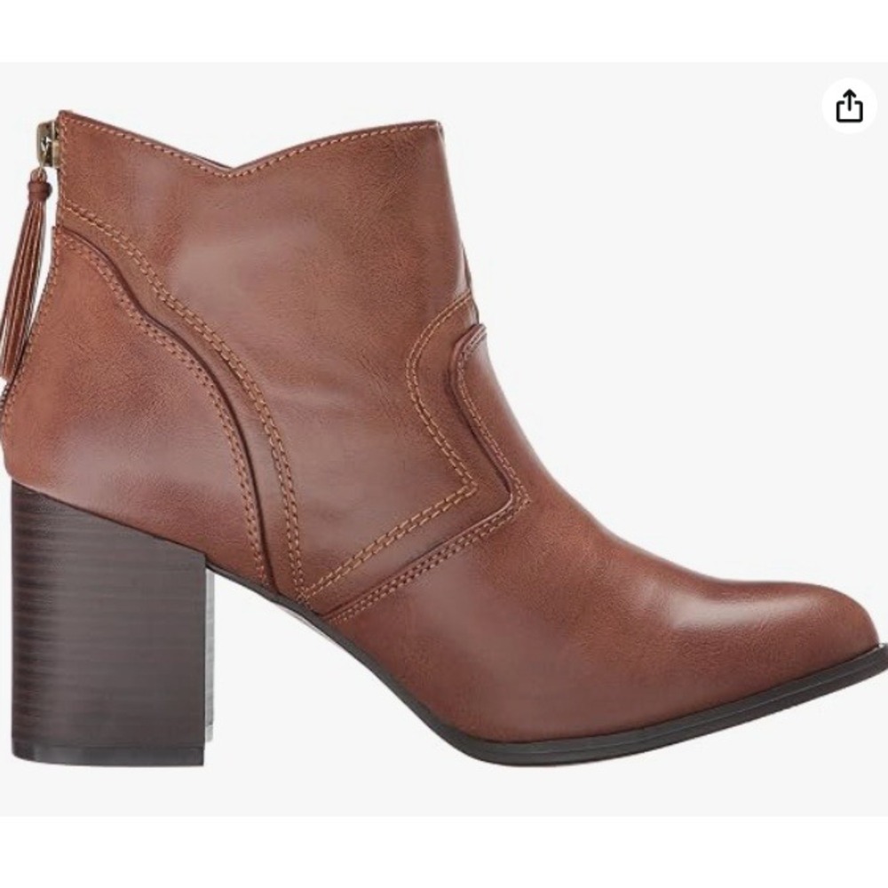 CL by Chinese Laundry Baya Bootie Cognac Brown Tassel Ankle Boots 8.5 39 Western